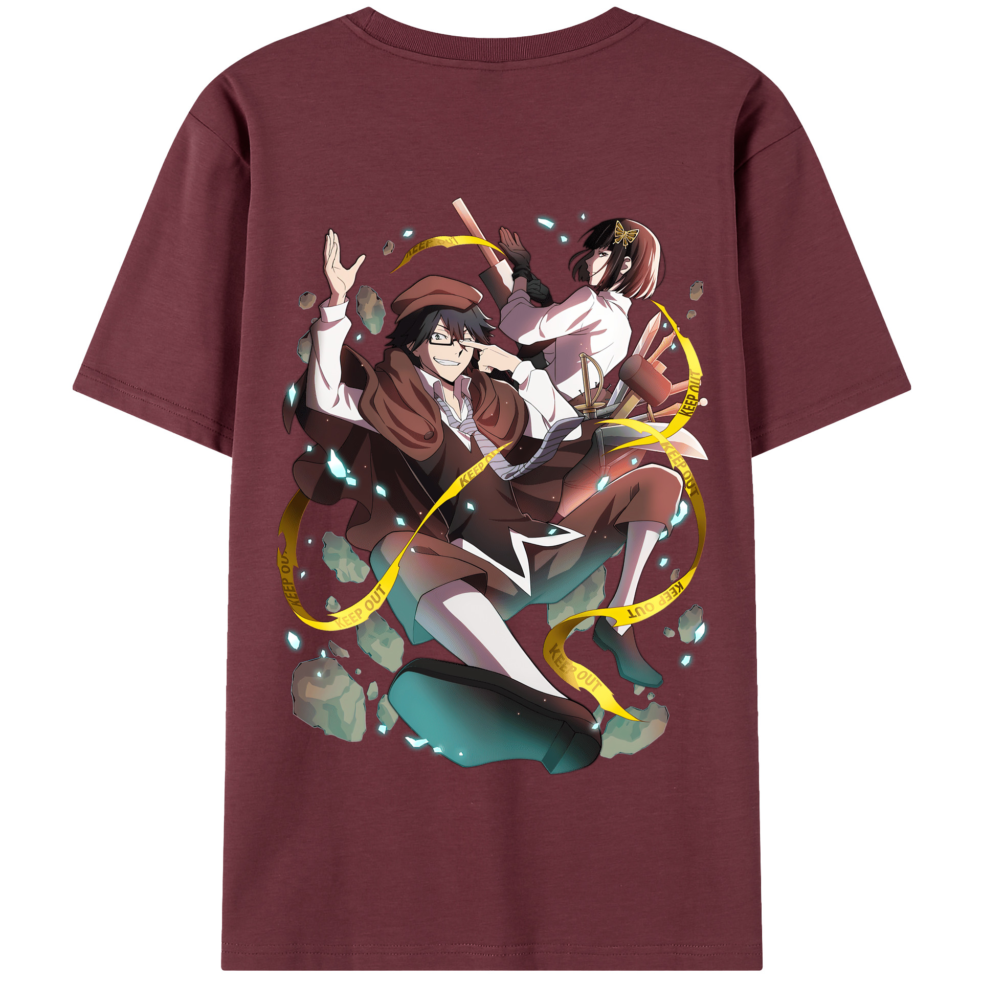 （画像用） 文豪ストレイドッグス Bungo Stray Dogs 綿100％半袖Tシャツ（背面プリント）